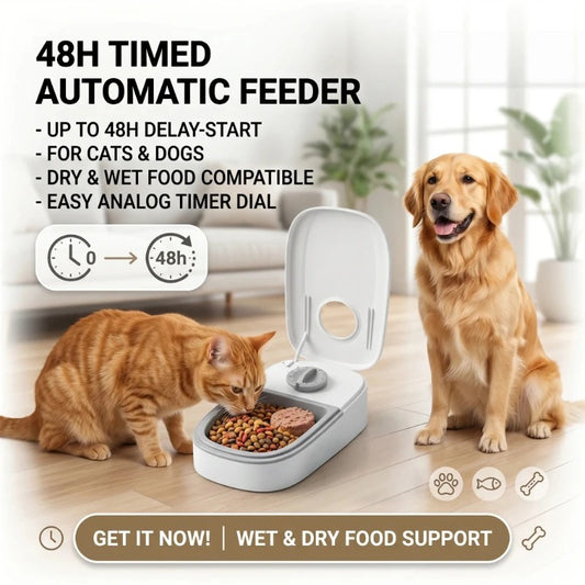 Distributeur automatique de nourriture pour animaux programmable sur 48 heures